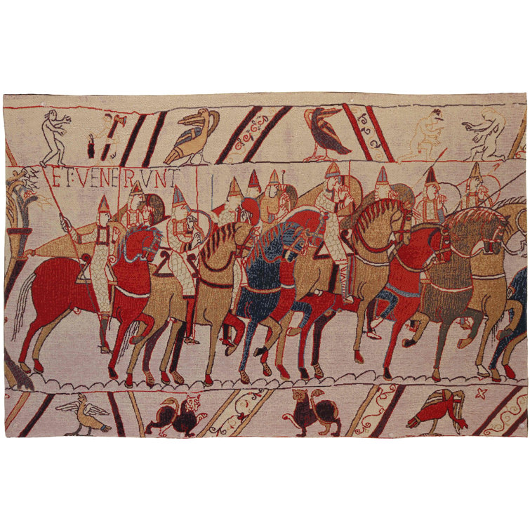 Bungalow Rose Cotton Bayeux Tapestry, Horse Wall Hanging Wayfair